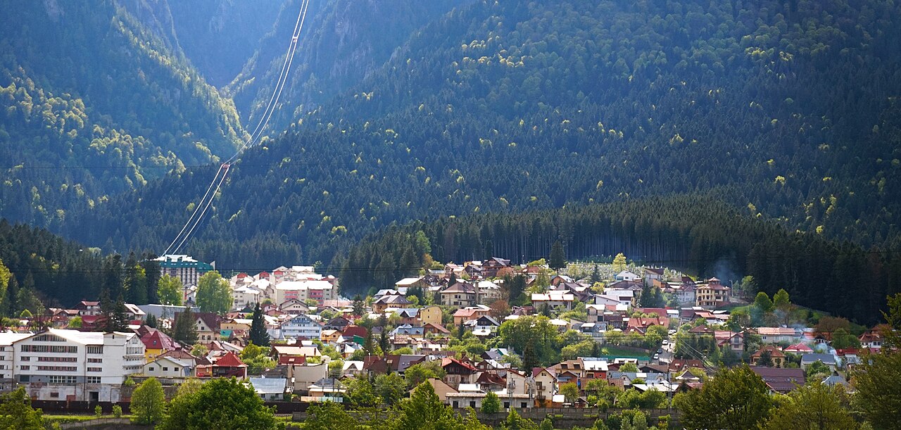 Vedere asupra orașului Bușteni și a munților — Bilo